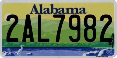 AL license plate 2AL7982