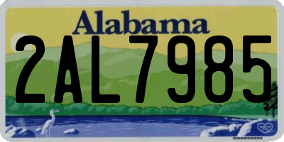 AL license plate 2AL7985
