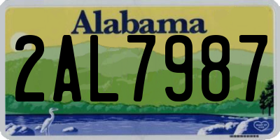AL license plate 2AL7987