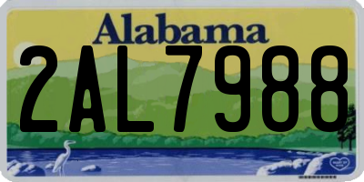AL license plate 2AL7988