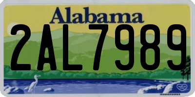 AL license plate 2AL7989