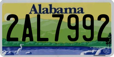 AL license plate 2AL7992