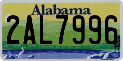 AL license plate 2AL7996
