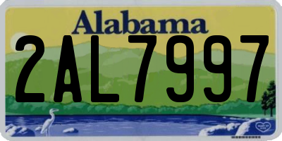 AL license plate 2AL7997