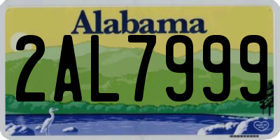 AL license plate 2AL7999