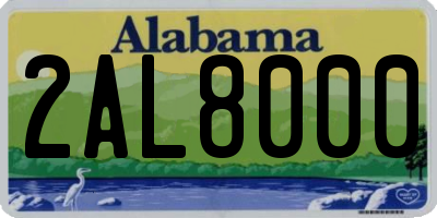 AL license plate 2AL8000