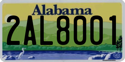 AL license plate 2AL8001