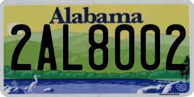 AL license plate 2AL8002