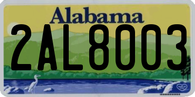 AL license plate 2AL8003