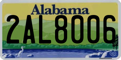 AL license plate 2AL8006