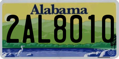AL license plate 2AL8010