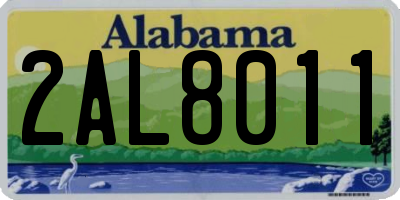AL license plate 2AL8011