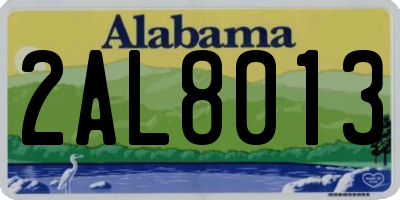 AL license plate 2AL8013