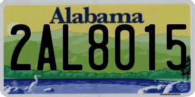 AL license plate 2AL8015