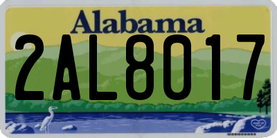 AL license plate 2AL8017