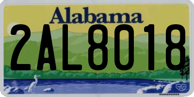 AL license plate 2AL8018