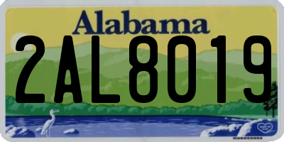 AL license plate 2AL8019