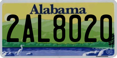 AL license plate 2AL8020