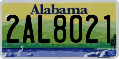 AL license plate 2AL8021