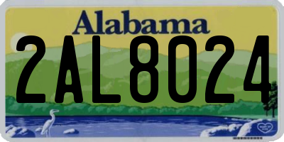 AL license plate 2AL8024