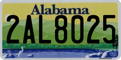 AL license plate 2AL8025