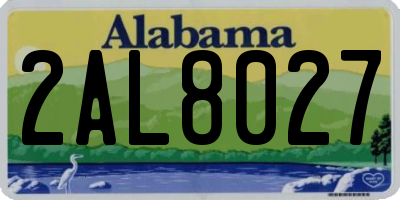 AL license plate 2AL8027