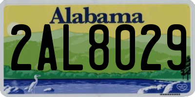 AL license plate 2AL8029