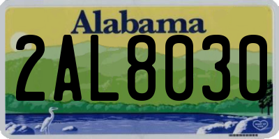 AL license plate 2AL8030
