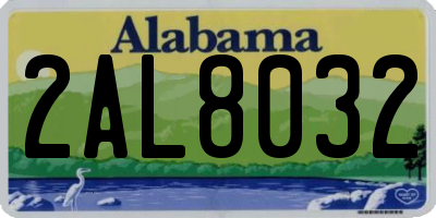 AL license plate 2AL8032