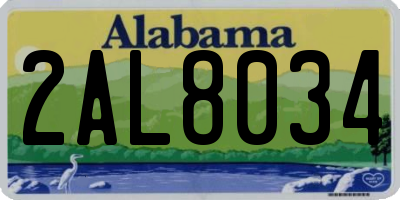 AL license plate 2AL8034