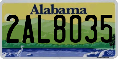 AL license plate 2AL8035
