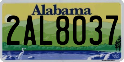 AL license plate 2AL8037