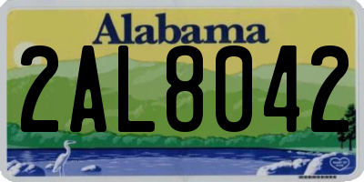 AL license plate 2AL8042
