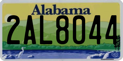 AL license plate 2AL8044