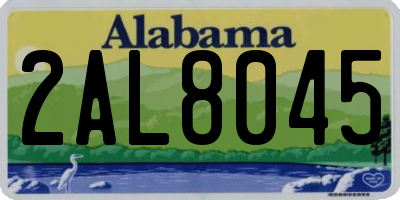 AL license plate 2AL8045