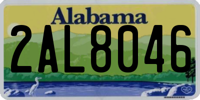 AL license plate 2AL8046