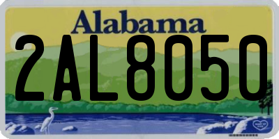 AL license plate 2AL8050