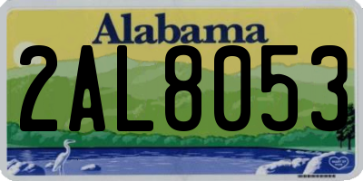 AL license plate 2AL8053