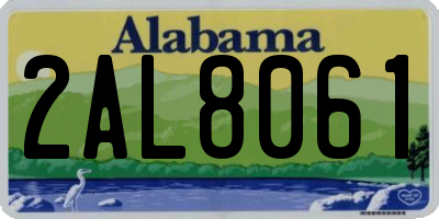 AL license plate 2AL8061