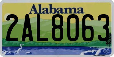 AL license plate 2AL8063