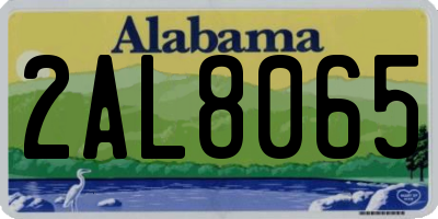 AL license plate 2AL8065
