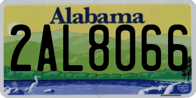 AL license plate 2AL8066