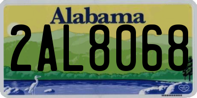AL license plate 2AL8068