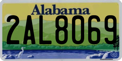 AL license plate 2AL8069