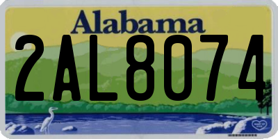 AL license plate 2AL8074