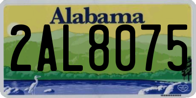 AL license plate 2AL8075