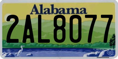 AL license plate 2AL8077