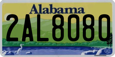 AL license plate 2AL8080