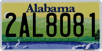 AL license plate 2AL8081