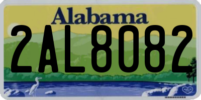 AL license plate 2AL8082